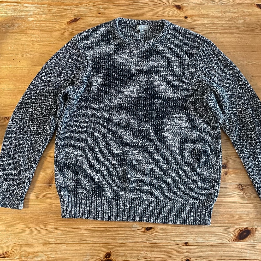 Ash & Erie Knit Sweater Crewneck Grey Chunky Knit